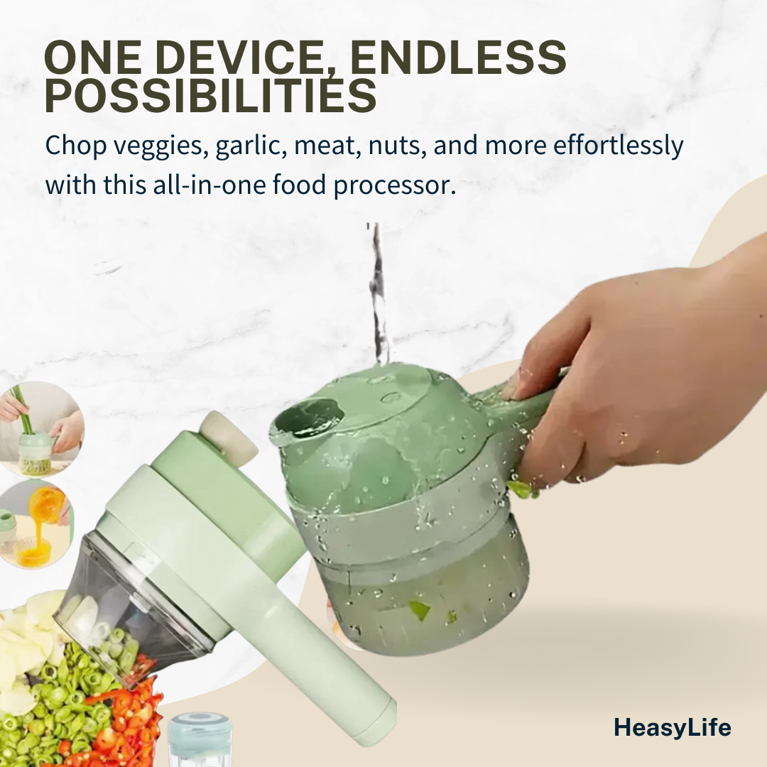 5 in 1 Electric Vegetable Cutter Set, Rechargeable Chopper Machine