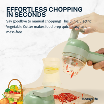 5 in 1 Electric Vegetable Cutter Set, Rechargeable Chopper Machine