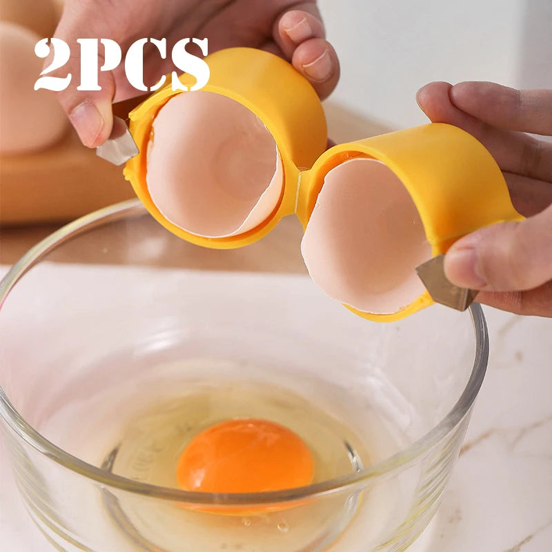 1/2Pcs Multifunctional Egg Shell Opener Handheld Egg Cracker Separator Tool Eggshell Cutter Easy Open Kitchen Gadget for Raw Egg