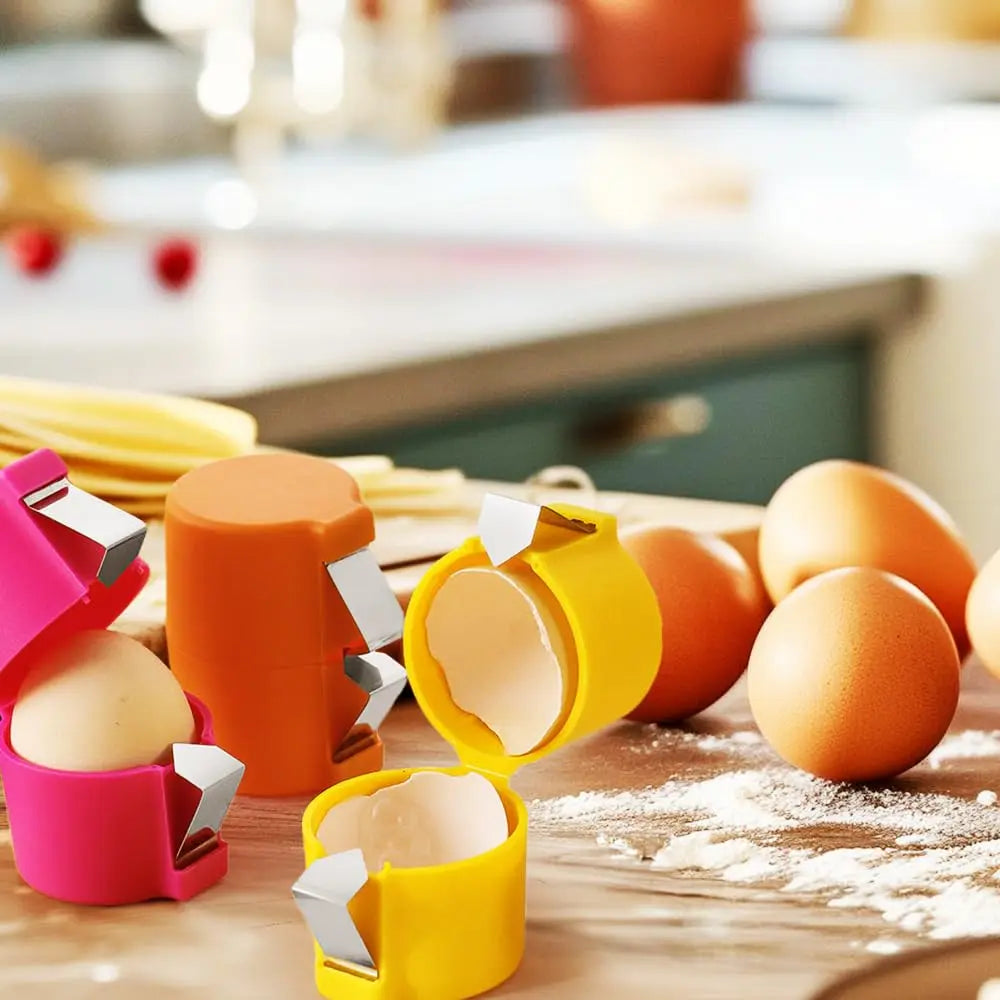 1/2Pcs Multifunctional Egg Shell Opener Handheld Egg Cracker Separator Tool Eggshell Cutter Easy Open Kitchen Gadget for Raw Egg