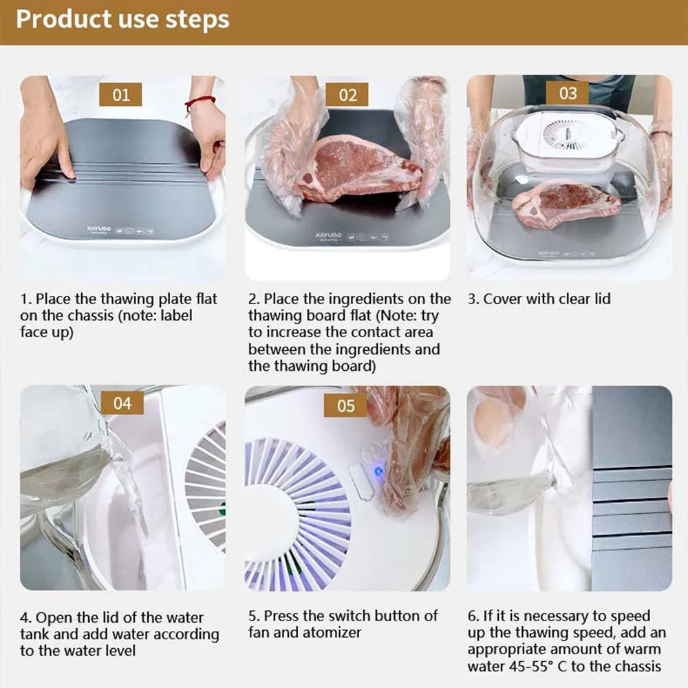 Kitchen Food Thaw Machine Multifunctional Defroster Household Convenient Fast Steak Meat Unfreeze Machine