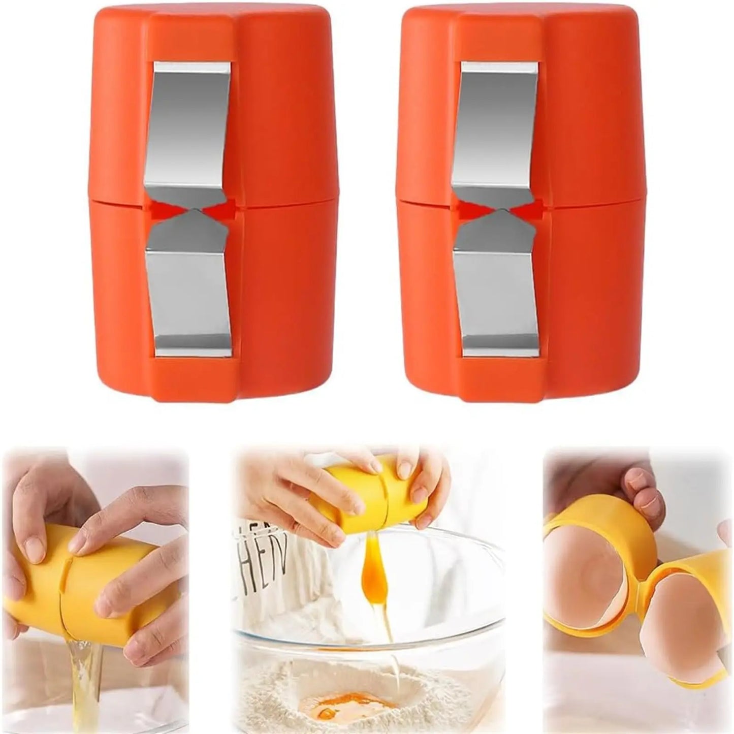 1/2Pcs Multifunctional Egg Shell Opener Handheld Egg Cracker Separator Tool Eggshell Cutter Easy Open Kitchen Gadget for Raw Egg