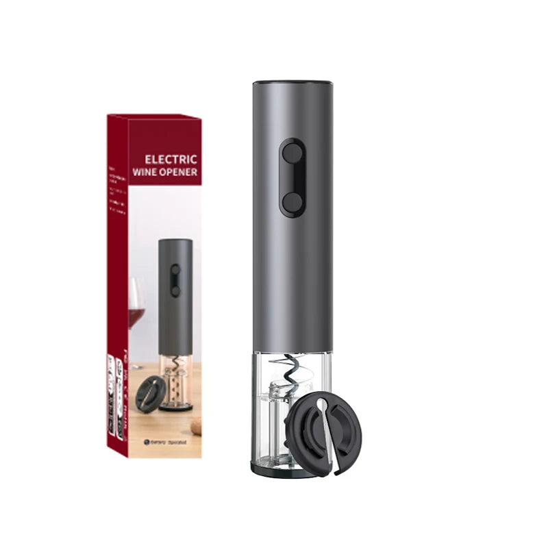 Electric Wine Opener Gift Set Automatic Corkscrew with Foil Cutter One-Click Button Battery Bottle Opener for Kitchen Bar Party