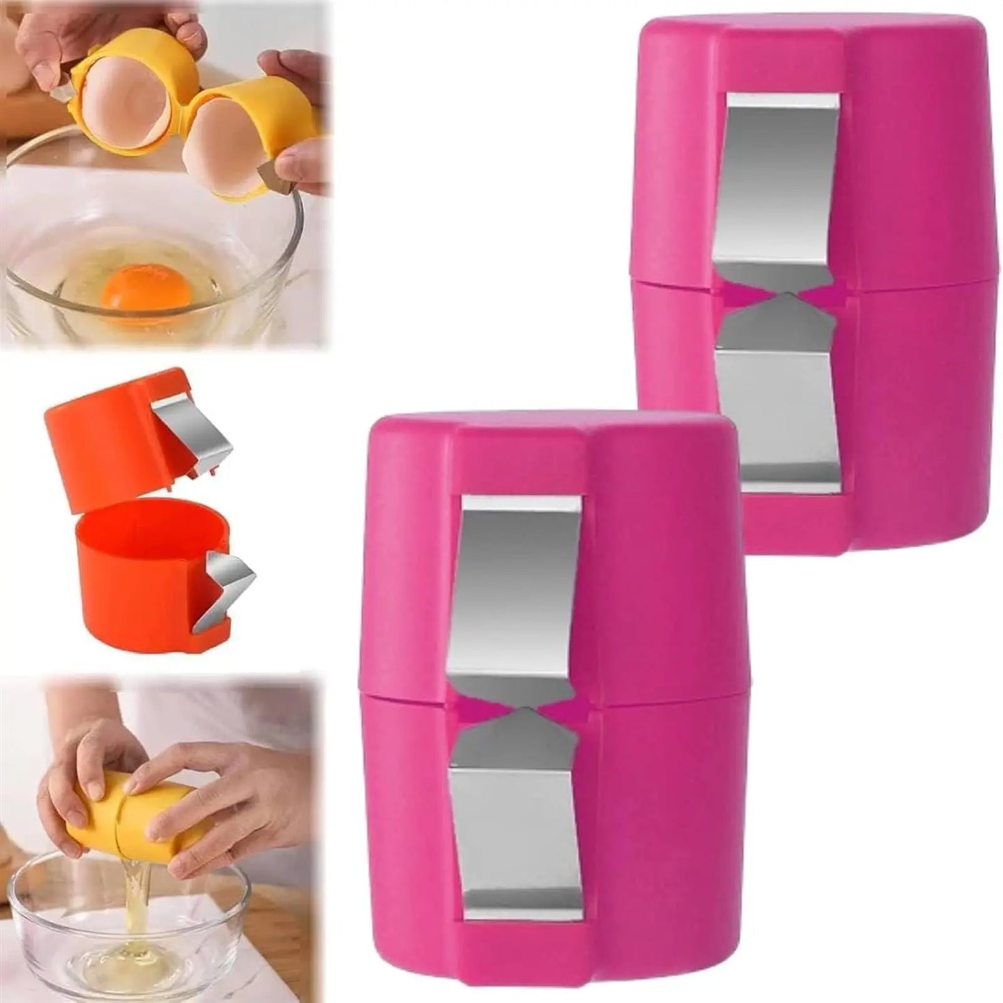 1/2Pcs Multifunctional Egg Shell Opener Handheld Egg Cracker Separator Tool Eggshell Cutter Easy Open Kitchen Gadget for Raw Egg